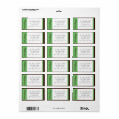 Grüne Streifen Schokolade Braun Hochzeitsplattform Adressaufkleber (Vorne)