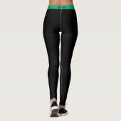 Grüne Streifen schwarze Leggings (Rückseite)