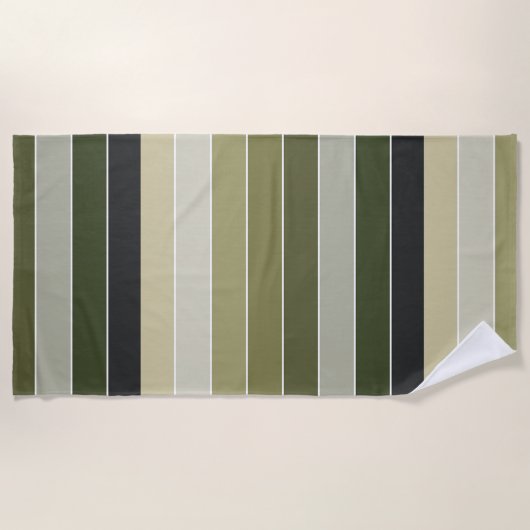 Grüne Streifen Strandtuch (Vorderseite)