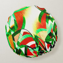 Grüne Streifen über korallenorangefarbenes Bild mi