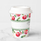 Grüne Streifen und rote Äpfel individuell einstell Pappbecher (Rechts)
