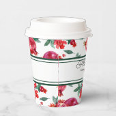 Grüne Streifen und rotes Granatapfel individuell e Pappbecher (Rechts)