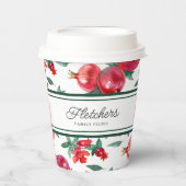 Grüne Streifen und rotes Granatapfel individuell e Pappbecher (Vorderseite)