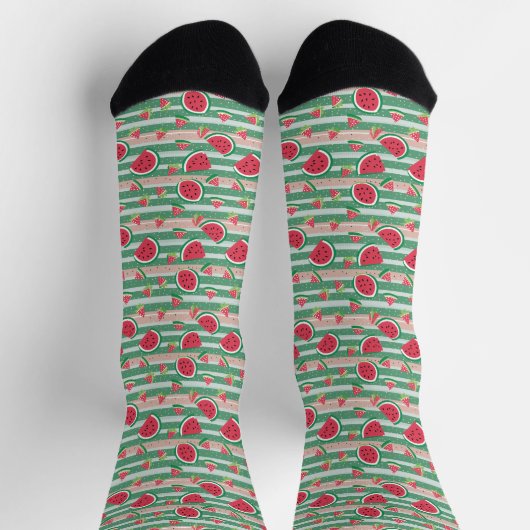 Grüne Streifen und Wassermelone Socken (Oben)