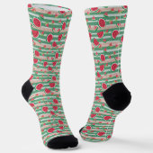 Grüne Streifen und Wassermelone Socken (Gewinkelt)