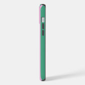 Grüne Streifen und weiche rosa iPhone 15 Plus Hüll Hülle (Linke Seite)