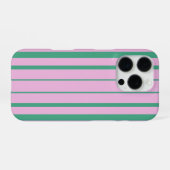 Grüne Streifen und weiche rosa iPhone 16 Pro Hülle (Rückseite (Horizontal))