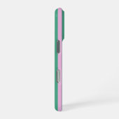 Grüne Streifen und weiche rosa iPhone 16 Pro Hülle (Rechte Seite)