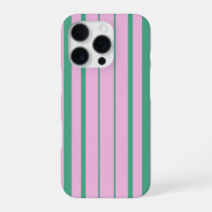 Grüne Streifen und weiche rosa iPhone 16 Pro Hülle