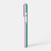 Grüne Streifen und weiche rosa iPhone 16 Pro Hülle (Linke Seite)