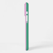Grüne Streifen und weiche rosa iPhone 16 Pro Max H Hülle (Linke Seite)