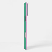 Grüne Streifen und weiche rosa iPhone 16 Pro Max H Hülle (Rechte Seite)