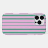 Grüne Streifen und weiche rosa iPhone 16 Pro Max H Hülle (Rückseite (Horizontal))