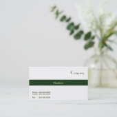 Grüne Streifen-Visitenkarte Visitenkarte (Stehend Vorderseite)