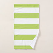 Grüne Streifen, weiße Streifen, gestreiftes Muster Badhandtuch Set (Handtuch)