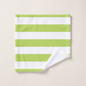 Grüne Streifen, weiße Streifen, gestreiftes Muster Badhandtuch Set (Waschlappen)