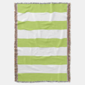 Grüne Streifen, weiße Streifen, gestreiftes Muster Decke (Vorderseite Vertikal)