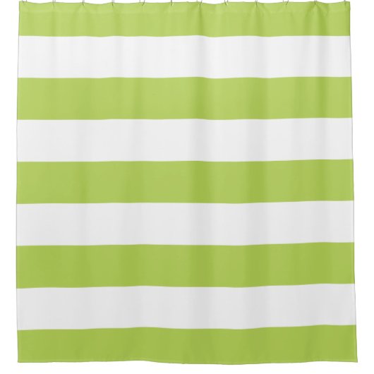 Grüne Streifen, weiße Streifen, gestreiftes Muster Duschvorhang (Vorderseite)