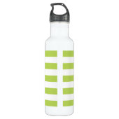 Grüne Streifen, weiße Streifen, gestreiftes Muster Edelstahlflasche (Rückseite)