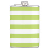 Grüne Streifen, weiße Streifen, gestreiftes Muster Flachmann (Vorderseite)