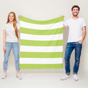 Grüne Streifen, weiße Streifen, gestreiftes Muster Fleecedecke