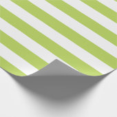 Grüne Streifen, weiße Streifen, gestreiftes Muster Geschenkpapier (Ecke)