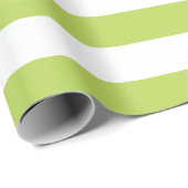 Grüne Streifen, weiße Streifen, gestreiftes Muster Geschenkpapier (Rolleneckpunkt)