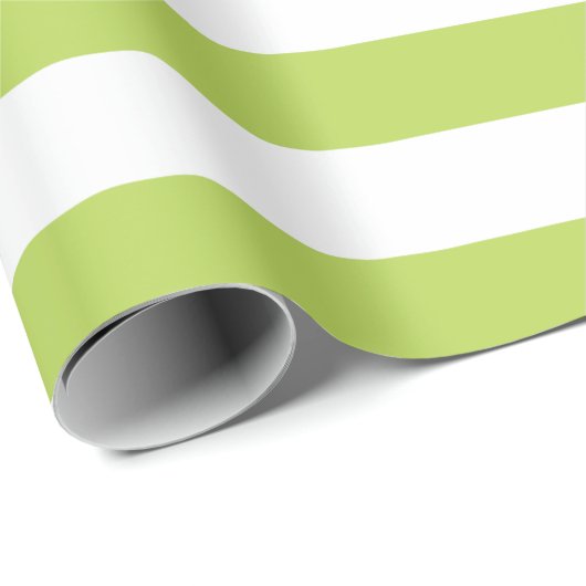 Grüne Streifen, weiße Streifen, gestreiftes Muster Geschenkpapier (Rolleneckpunkt)