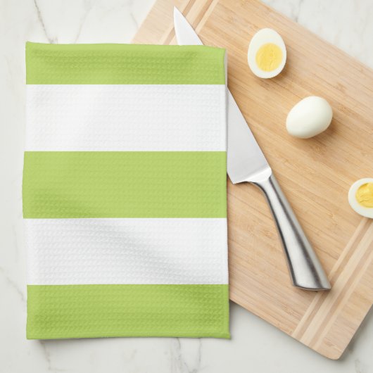 Grüne Streifen, weiße Streifen, gestreiftes Muster Geschirrtuch (Viertel Falte)