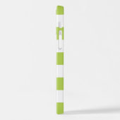 Grüne Streifen, weiße Streifen, gestreiftes Muster iPhone Hülle (Linke Seite)