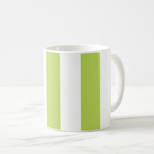 Grüne Streifen, weiße Streifen, gestreiftes Muster Kaffeetasse (VorderseiteRechts)