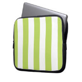 Grüne Streifen, weiße Streifen, gestreiftes Muster Laptopschutzhülle (Vorderseite Links)