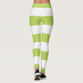 Grüne Streifen, weiße Streifen, gestreiftes Muster Leggings (Rückseite)