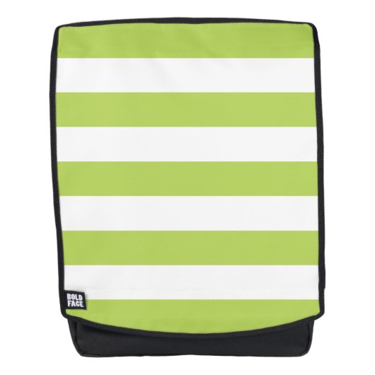 Grüne Streifen, weiße Streifen, gestreiftes Muster Rucksack (Vorderseite)