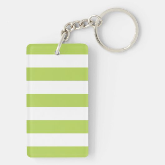 Grüne Streifen, weiße Streifen, gestreiftes Muster Schlüsselanhänger (Rückseite)