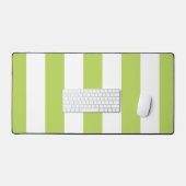 Grüne Streifen, weiße Streifen, gestreiftes Muster Schreibtischunterlage (Tastatur & Maus)