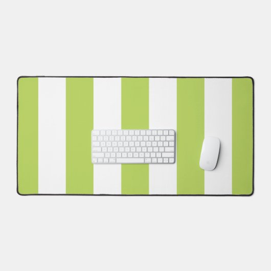 Grüne Streifen, weiße Streifen, gestreiftes Muster Schreibtischunterlage (Tastatur & Maus)