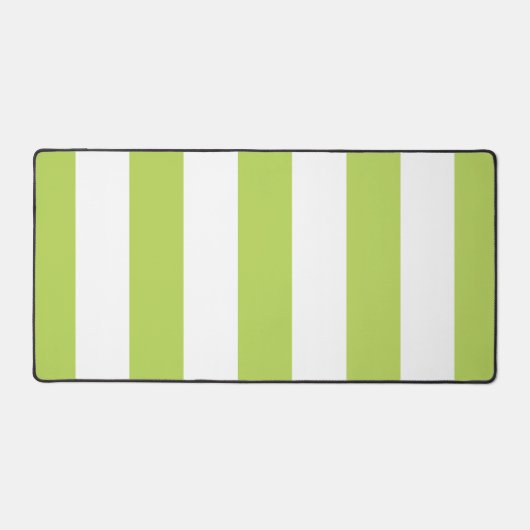 Grüne Streifen, weiße Streifen, gestreiftes Muster Schreibtischunterlage (Vorderseite)