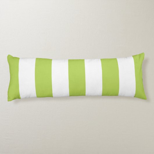 Grüne Streifen, weiße Streifen, gestreiftes Muster Seitenschläferkissen (Rückseite)