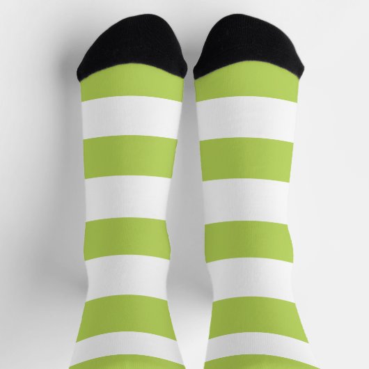 Grüne Streifen, weiße Streifen, gestreiftes Muster Socken (Oben)