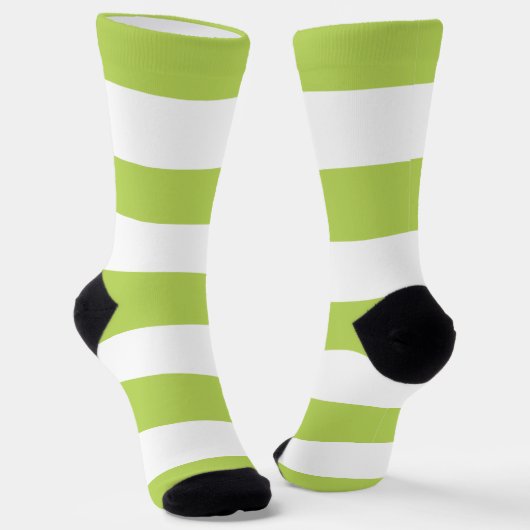 Grüne Streifen, weiße Streifen, gestreiftes Muster Socken (Gewinkelt)