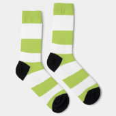 Grüne Streifen, weiße Streifen, gestreiftes Muster Socken (Rechts)