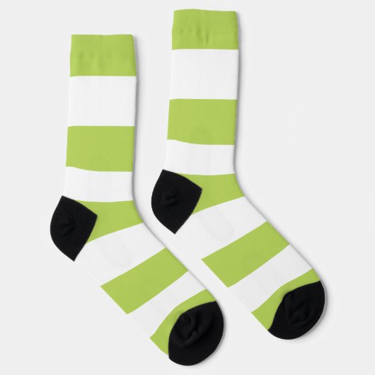 Grüne Streifen, weiße Streifen, gestreiftes Muster Socken (Rechts)
