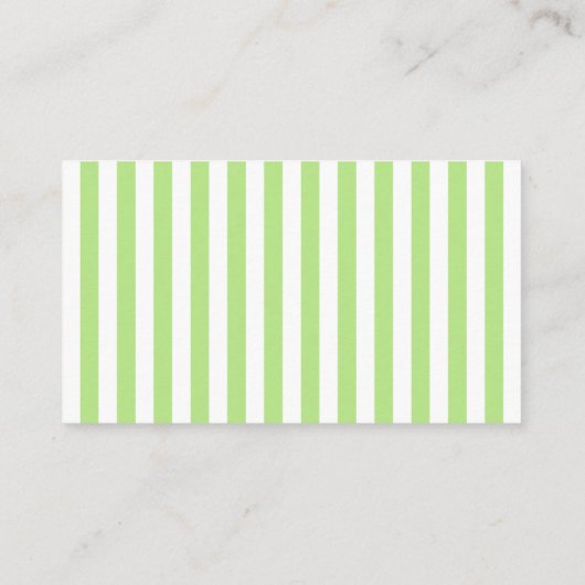 Grüne Streifen, weiße Streifen, gestreiftes Muster Visitenkarte (Rückseite)