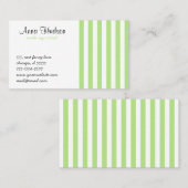 Grüne Streifen, weiße Streifen, gestreiftes Muster Visitenkarte (Vorne/Hinten)