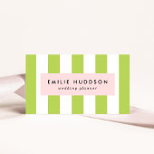 Grüne Streifen, weiße Streifen, gestreiftes Muster Visitenkarte