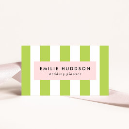 Grüne Streifen, weiße Streifen, gestreiftes Muster Visitenkarte