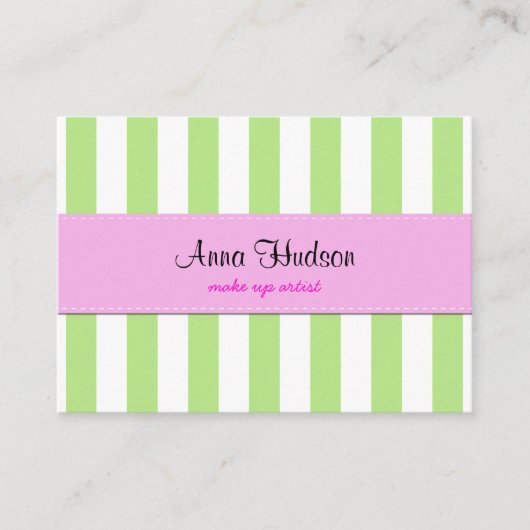 Grüne Streifen, weiße Streifen, gestreiftes Muster Visitenkarte (Vorderseite)