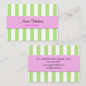 Grüne Streifen, weiße Streifen, gestreiftes Muster Visitenkarte (Vorne/Hinten)