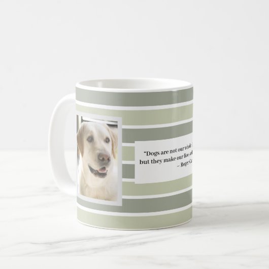 Grüne Streifen Zwei Foto Tasse (Vorderseite Links)